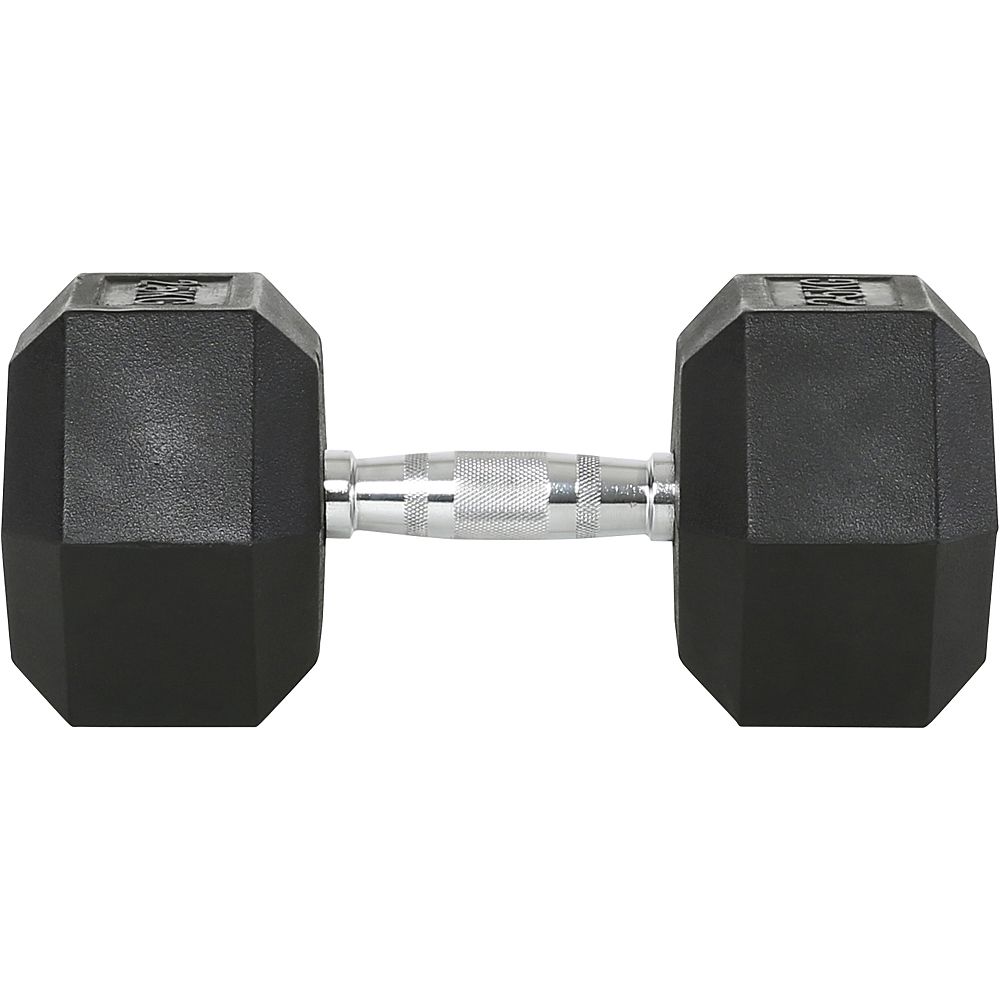 Hex dumbbell gummi 2,5 kg stålkjerne Ø28 mm forfra