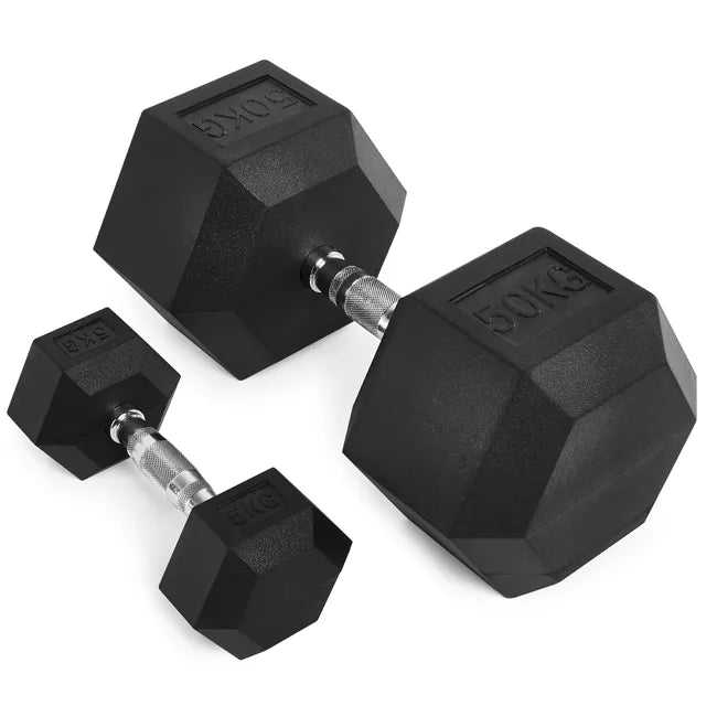 Hex dumbbell med gummibelegg 40 kg - Megafitness Shop