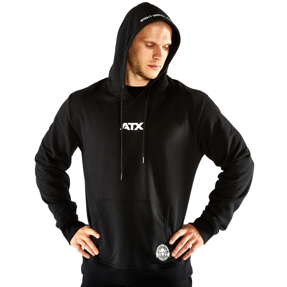Hoodie bomull/polyester svart S–L ATX forfra