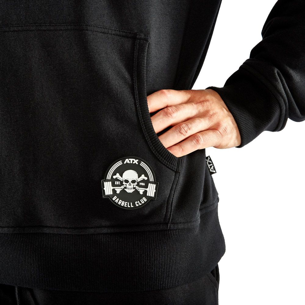 Hoodie bomull/polyester svart S–L ATX logo detalj