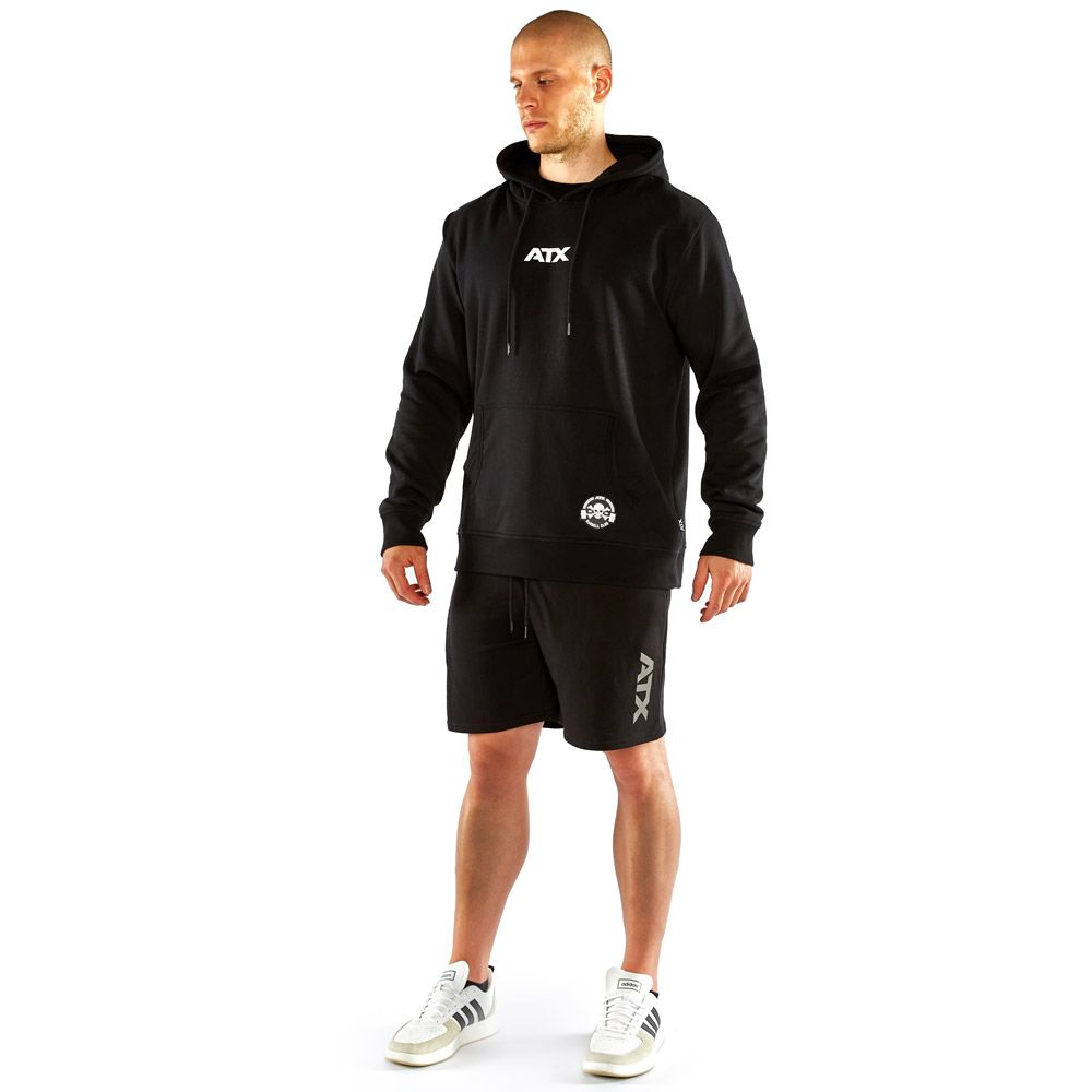 Hoodie bomull/polyester svart S–L ATX glidelås detalj