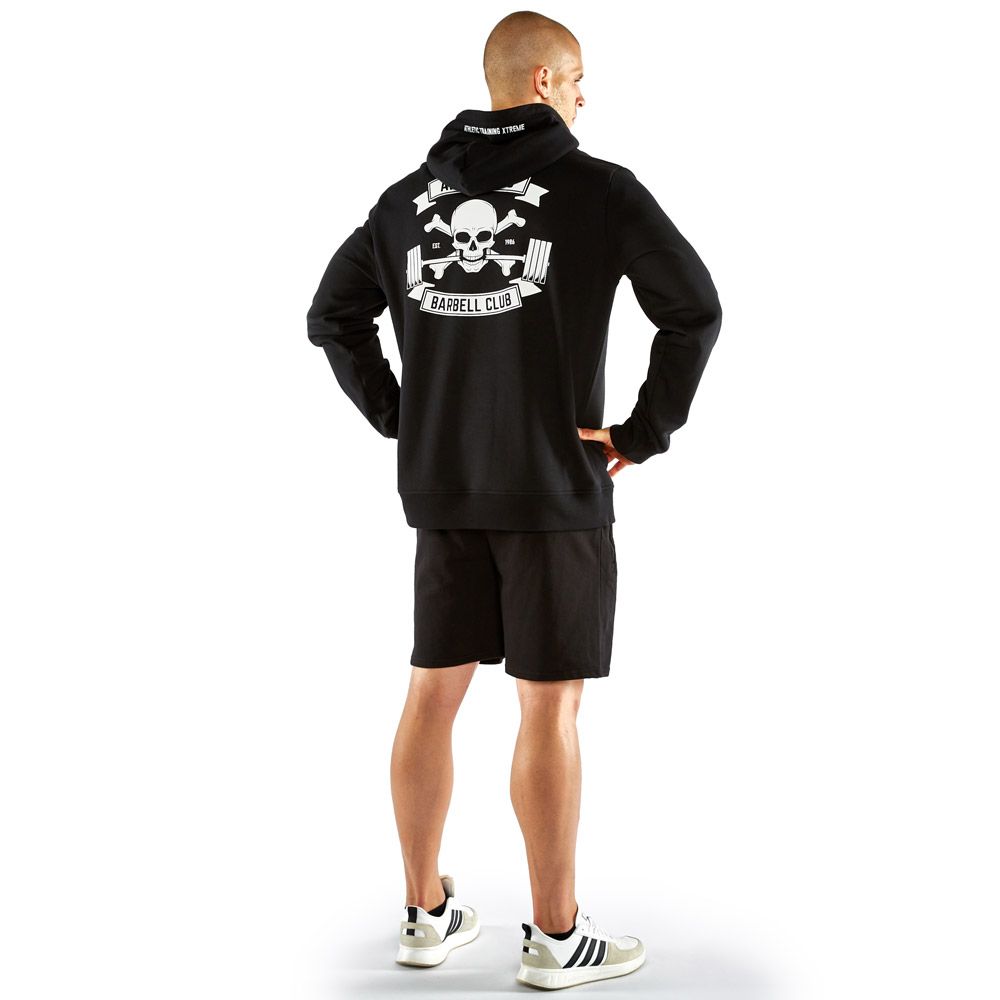 Hoodie bomull/polyester svart S–L ATX lomme detalj