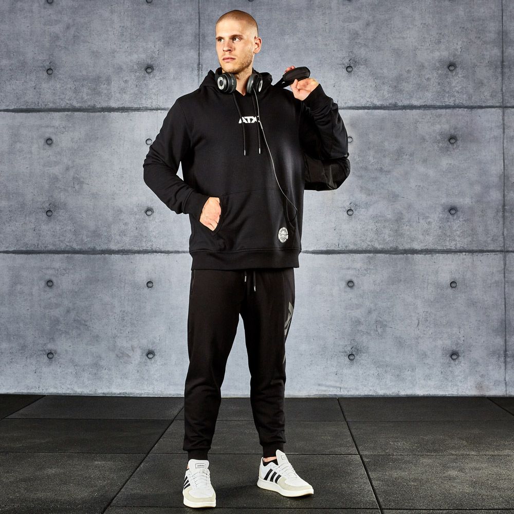Hoodie bomull/polyester svart S–L ATX ermer detalj