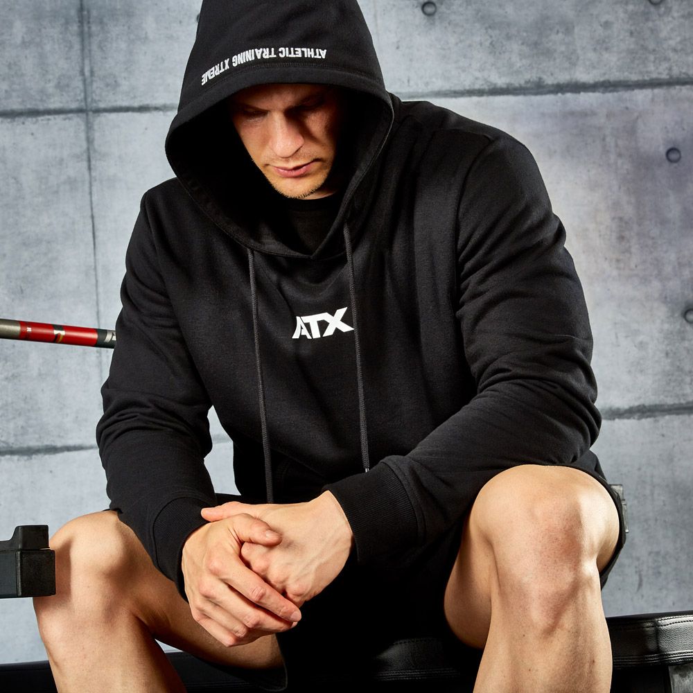 Hoodie bomull/polyester svart S–L ATX logo brodert