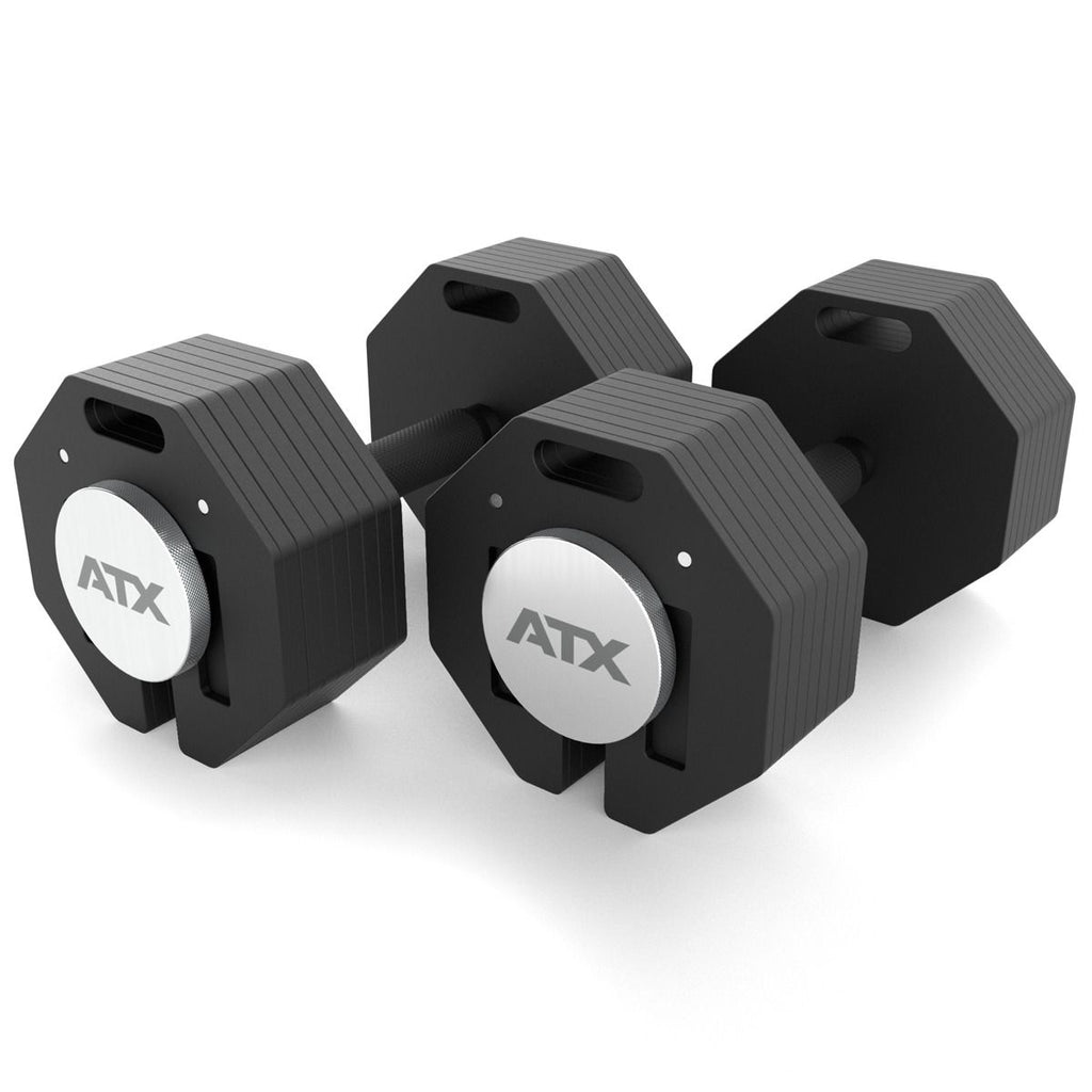 Justerbare håndvekter Octa 2 x 36 kg stål 35 mm grep forfra