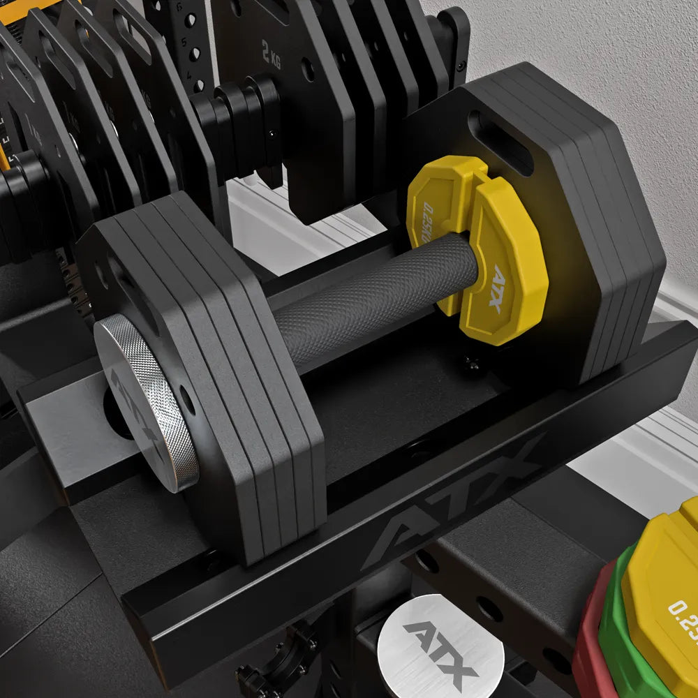 Justerbare håndvekter Octa 2 x 36 kg stål 35 mm grep komplett sett