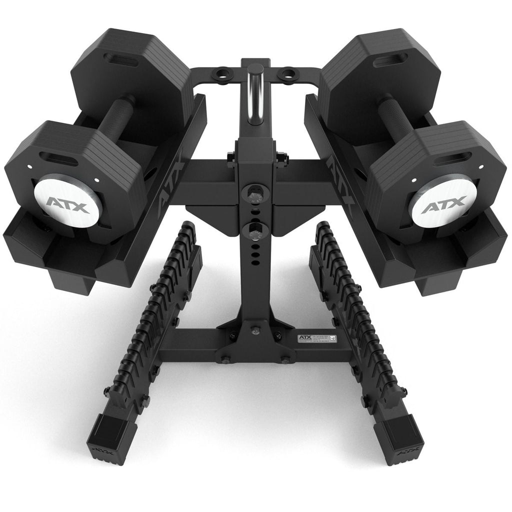 Justerbare håndvekter Octa-Dumbbells 2 x 24 kg forfra