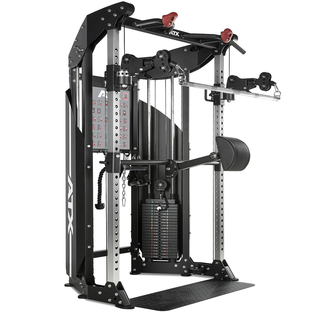 Kabeltrekkstasjon rack med 2 x 90 kg vektblokk forfra
