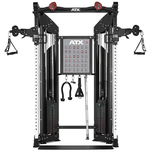 Bakside av Kabeltrekkstasjon rack med 2 x 90 kg vektblokk