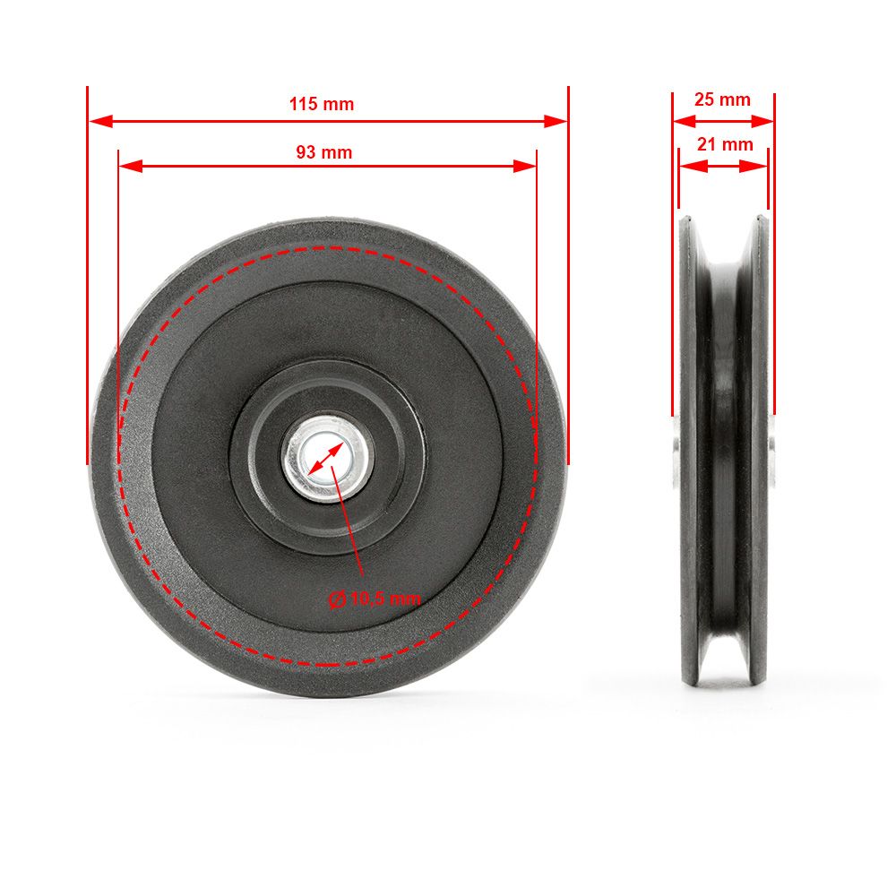 Nærbilde av Kabeltrille ø 115 mm i kunststoff, 22 mm bredde