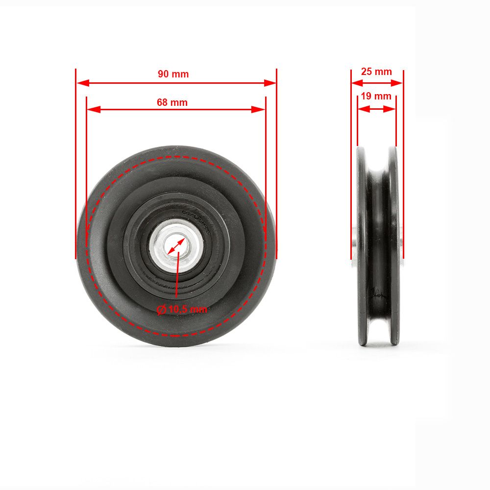 Nærbilde av Kabeltrille ø 90 mm i kunststoff, 22 mm bredde