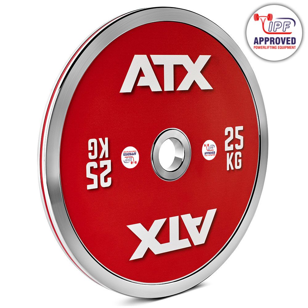 Kalibrert stålskive 50 mm CC 25 kg for powerlifting forfra