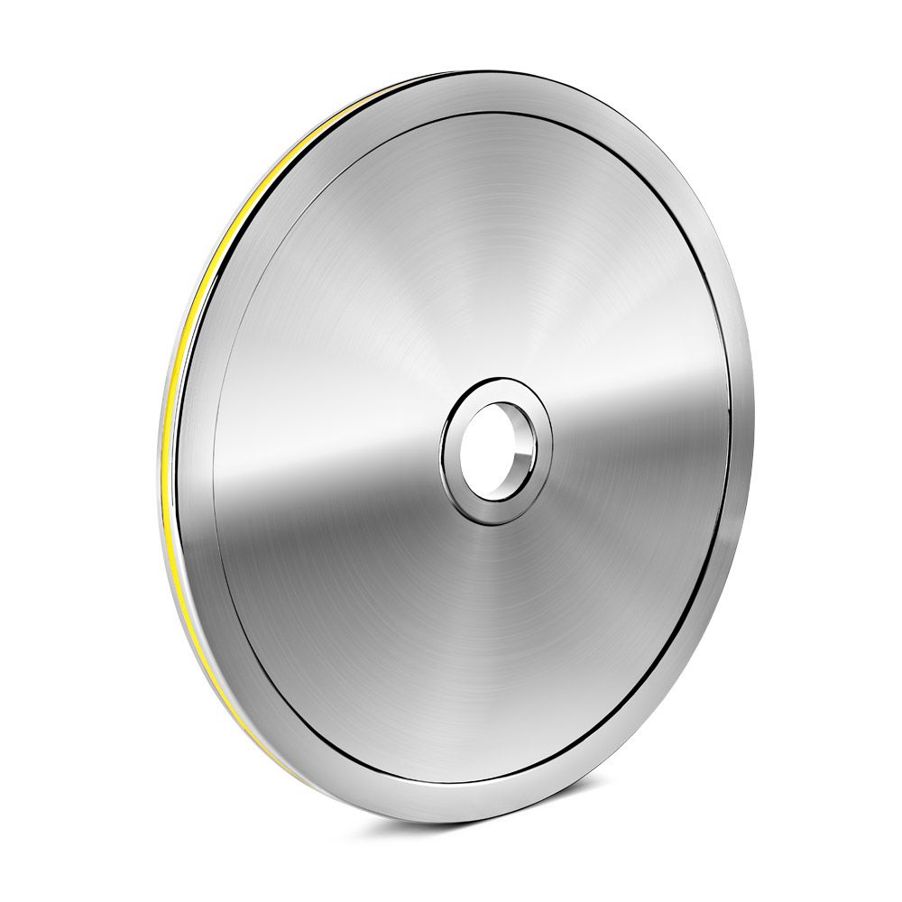 Kalibrert stålskive DYO 15 kg powerlifting 50 mm detalj