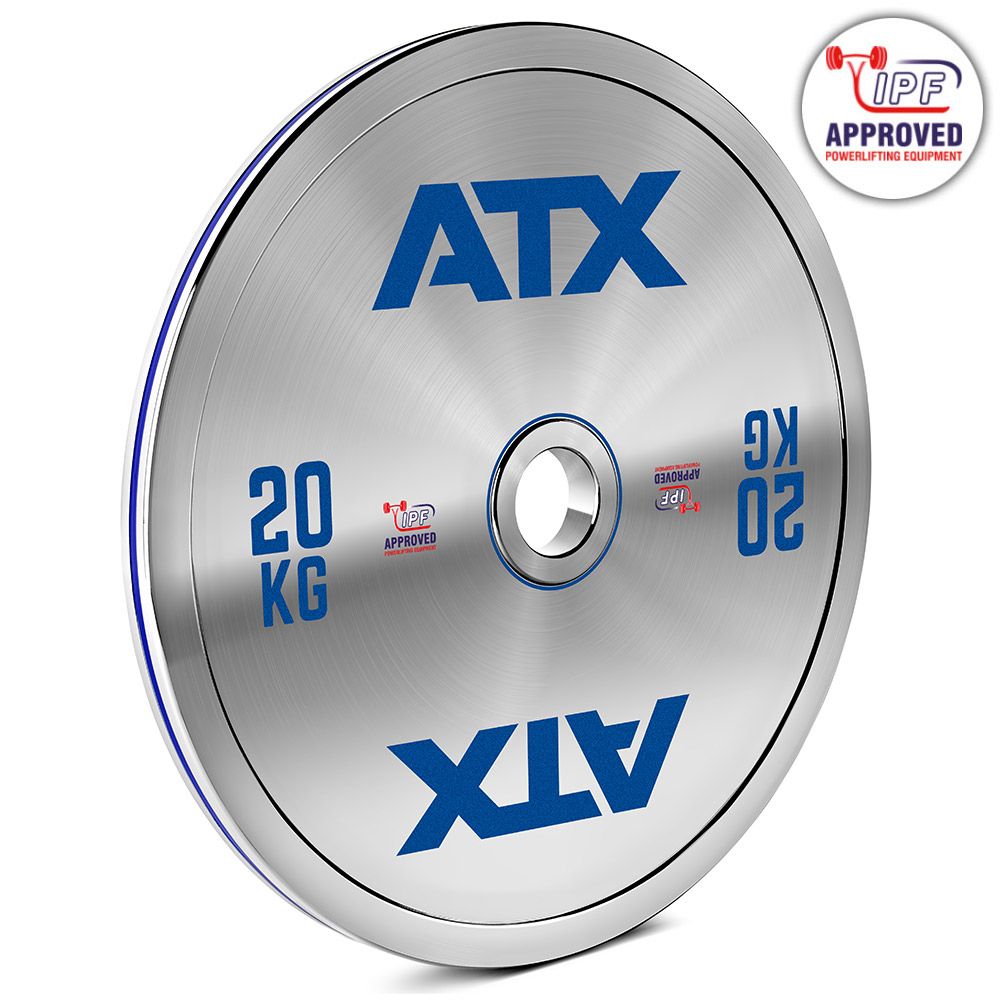 Kalibrert stålskive 20 kg powerlifting 50 mm ±10 g forfra
