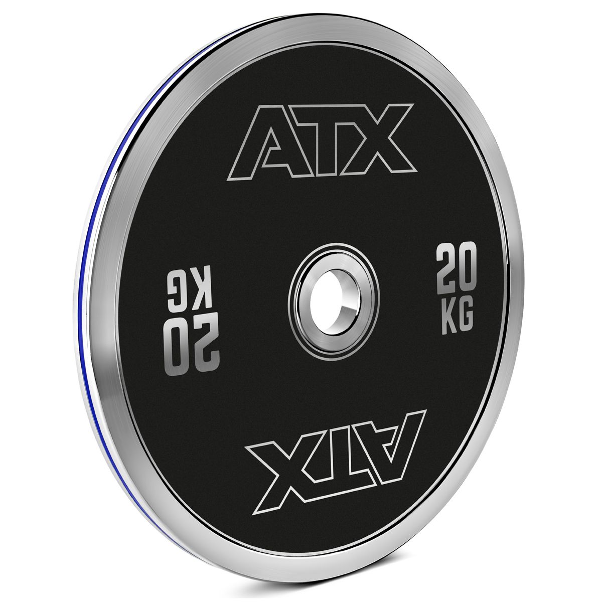 Kalibrert stålskive 20 kg powerlifting 50 mm ø449 mm forfra