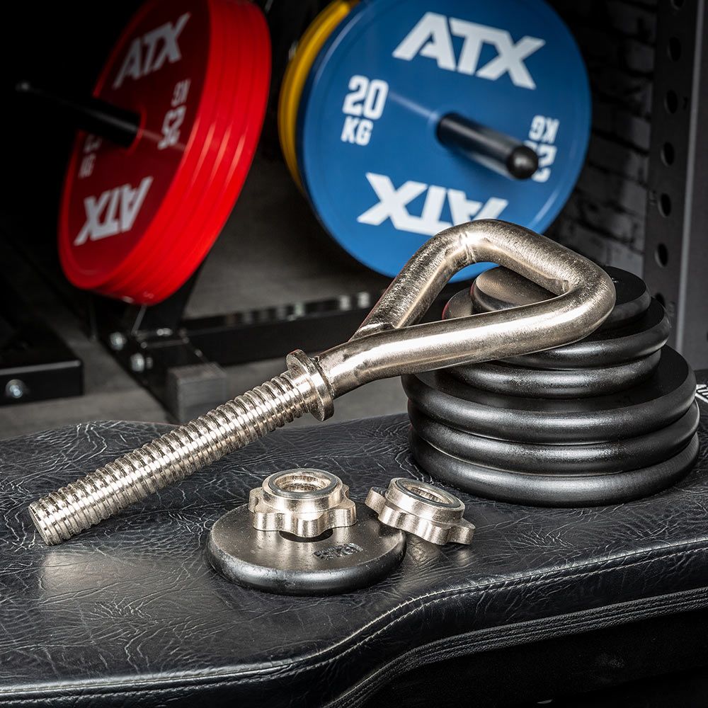 Detalj av kettlebell-håndtak i massivt stål ø 30 mm