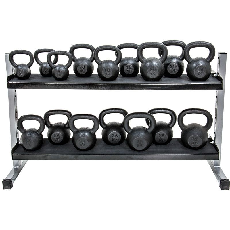 Kettlebell Rack 2 nivåer 120 cm maks 400 kg forfra