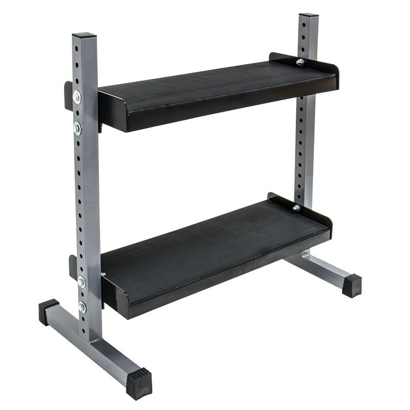 Montert Kettlebell Rack 2 nivåer 120 cm maks 400 kg med kettlebells