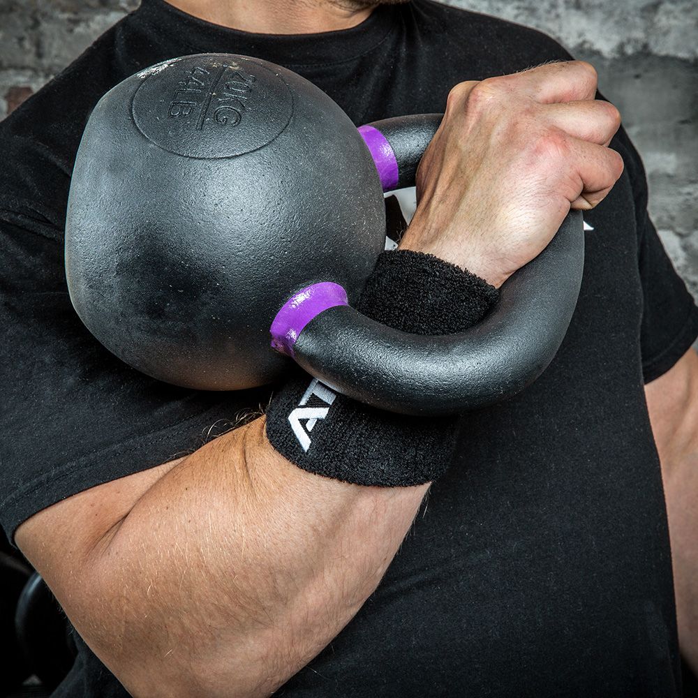 Detalj av Kettlebell wristguard underarmsbeskytter 13 cm svart