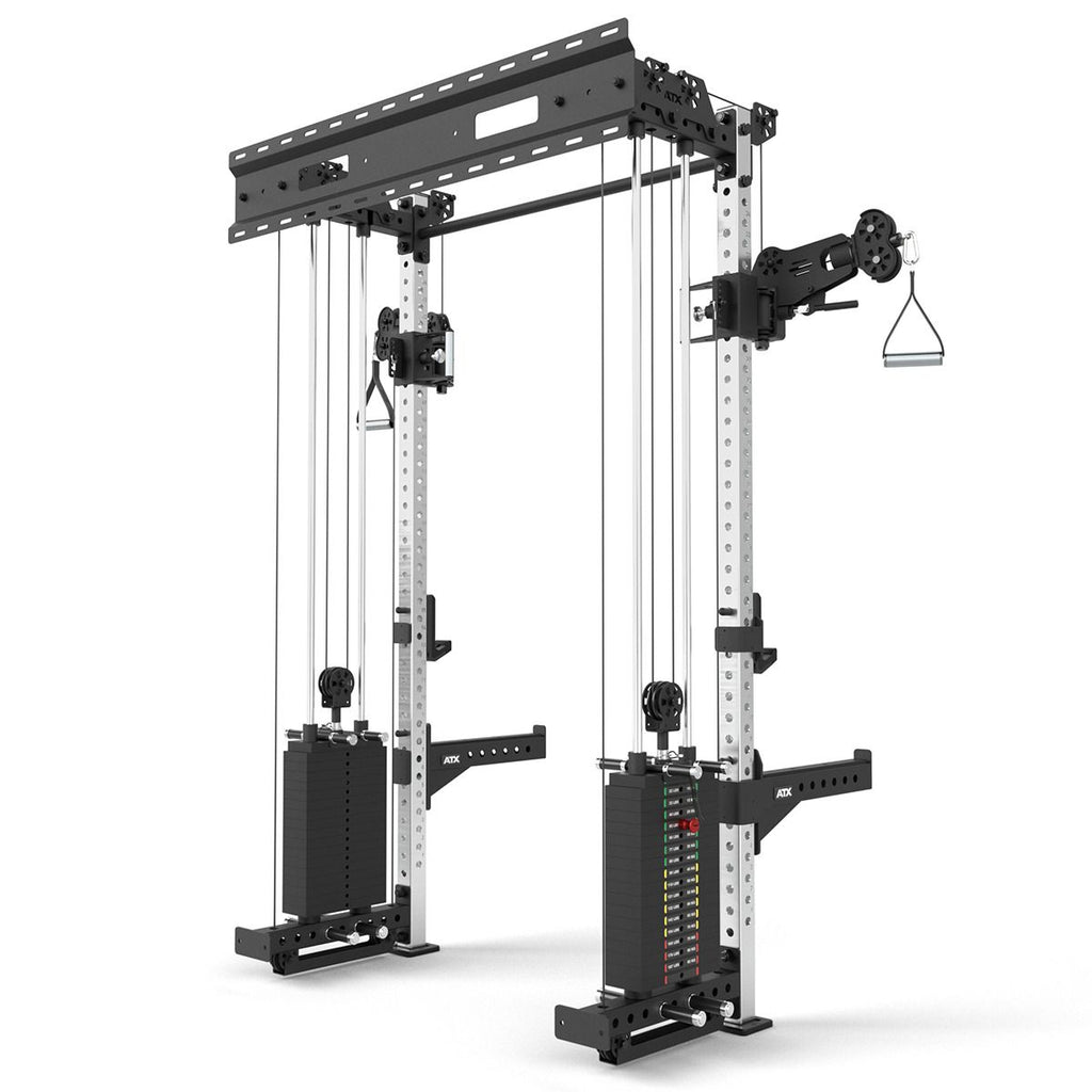 Detalj av klimmzugstang på Half Rack med kabelstasjon 2x90 kg vektblokk veggfeste
