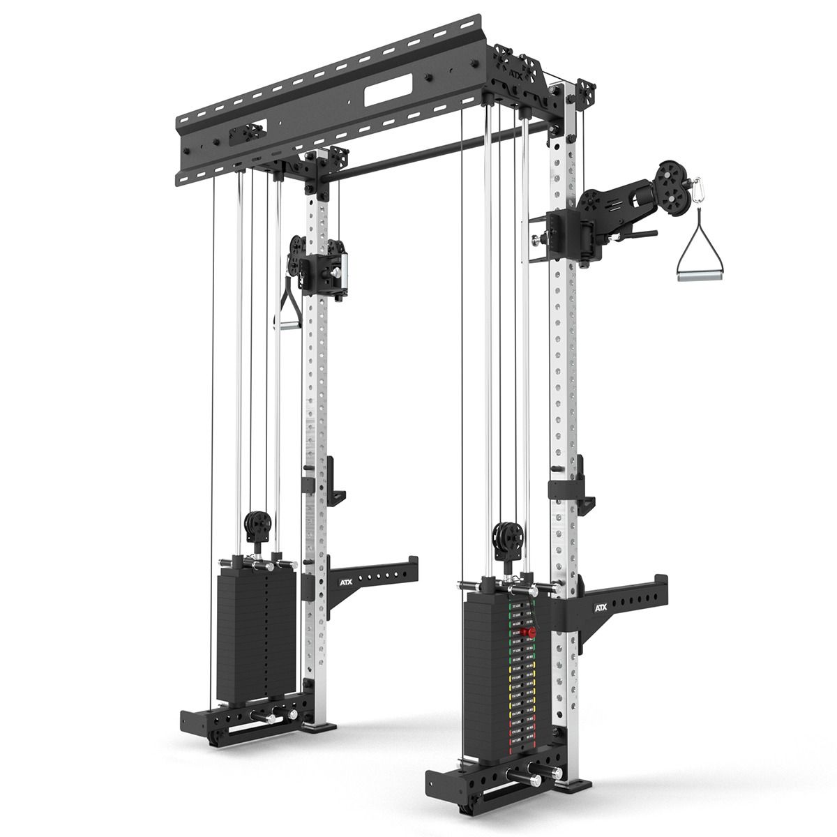 Detalj av klimmzugstang på Half Rack med kabelstasjon 2x90 kg vektblokk veggfeste
