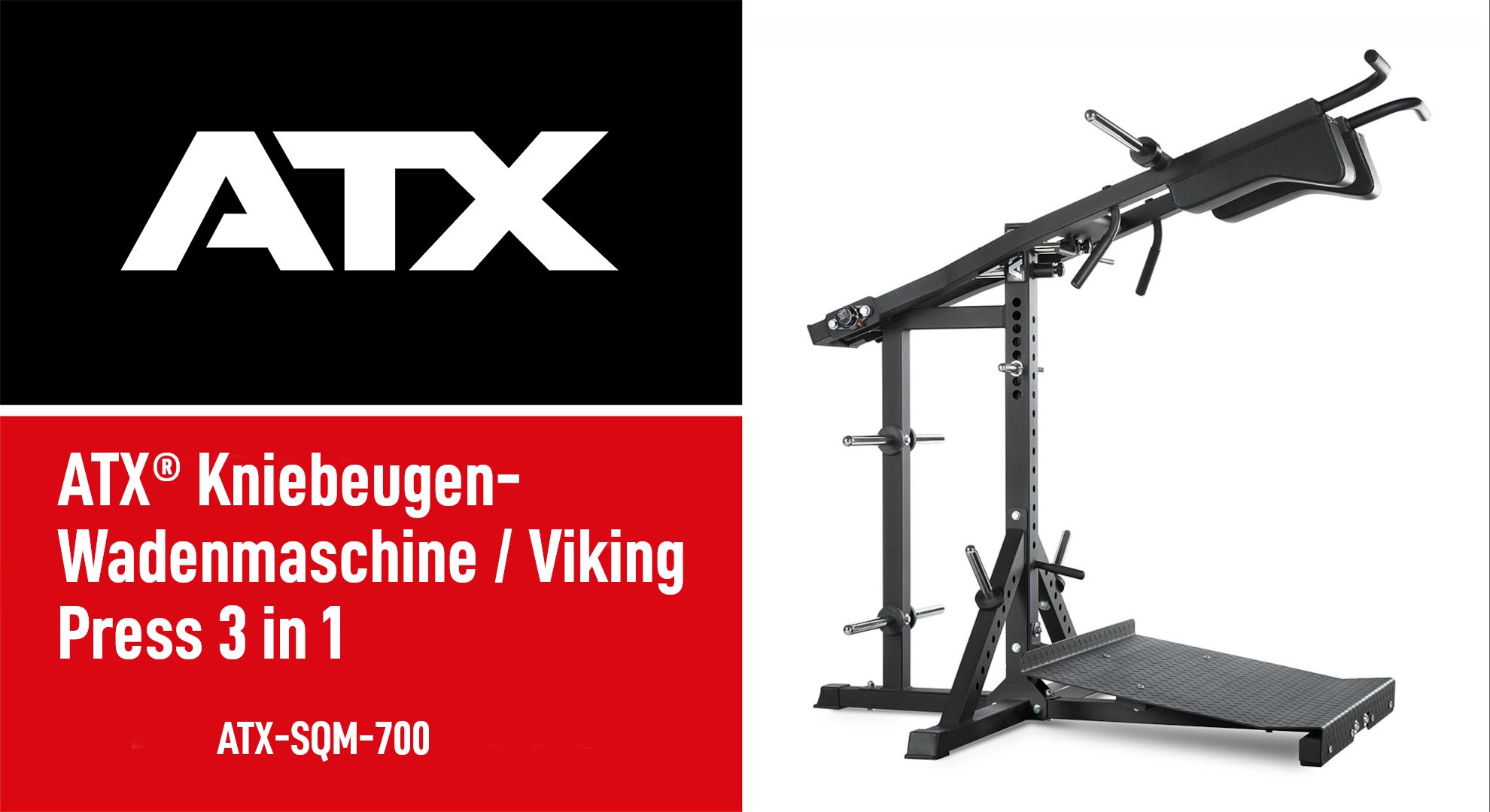 Detalj av Knebøy- og leggmaskin / Viking Press 3-i-1 400 kg pulverlakkert finish