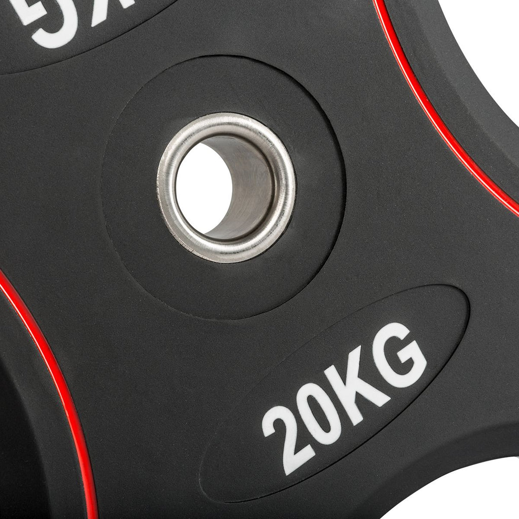 Langstangsett 120 kg 30 mm polyuretan vektskiver - Megafitness Shop