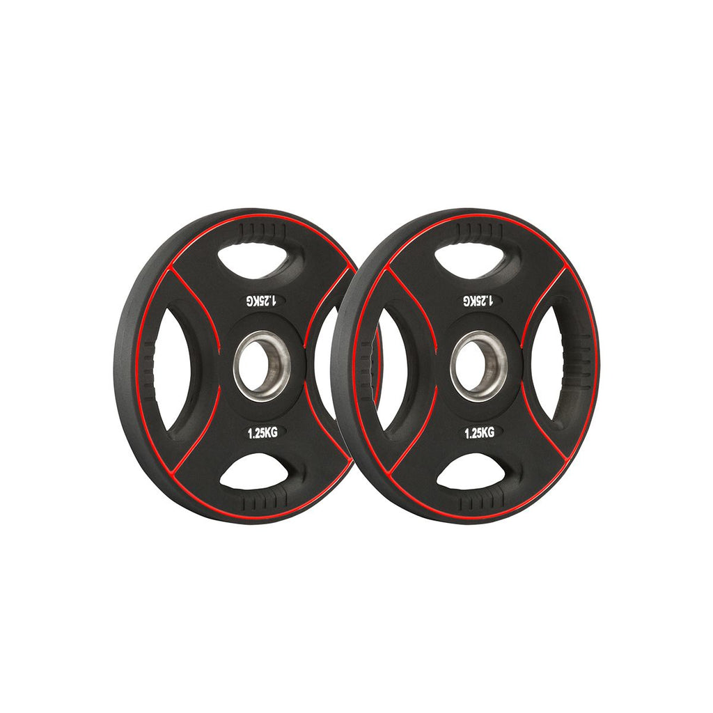 Langstangsett 120 kg 30 mm polyuretan vektskiver - Megafitness Shop
