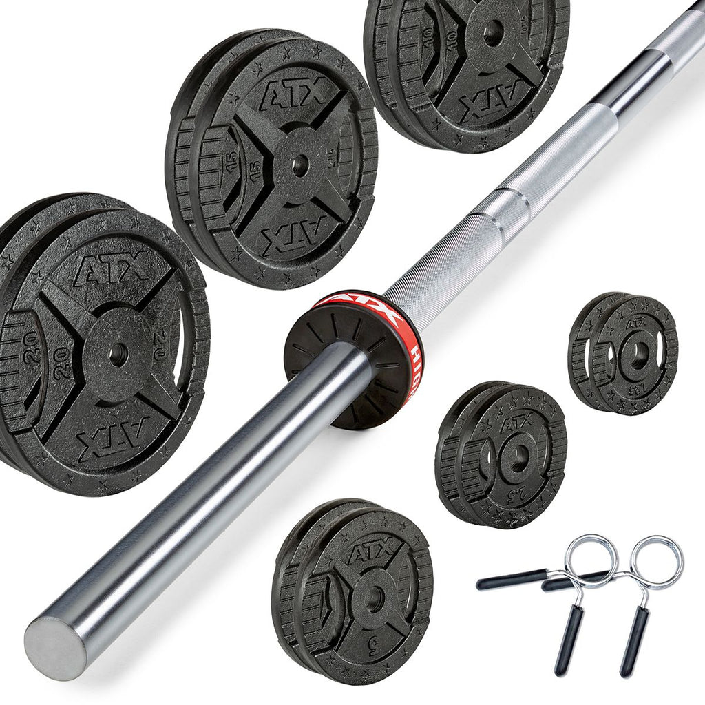 Langstangsett 120 kg støpejern 30 mm forfra