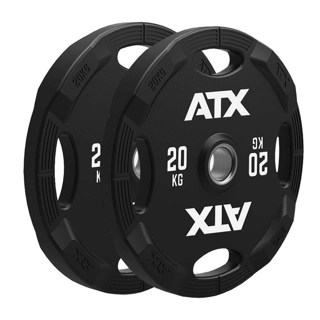 Langstangsett 127,5 kg polyuretan 50 mm med vektskiver bakside