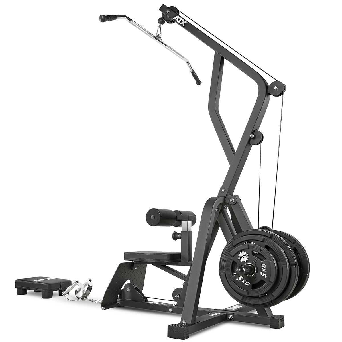 Lat Pulldown-apparat Z-form 160 kg kapasitet detalj av håndtak