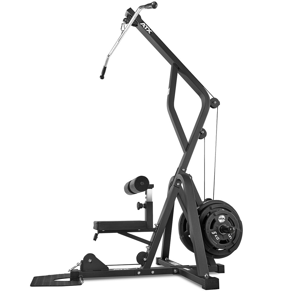 Lat Pulldown-apparat Z-form 160 kg kapasitet nærbilde av kabel