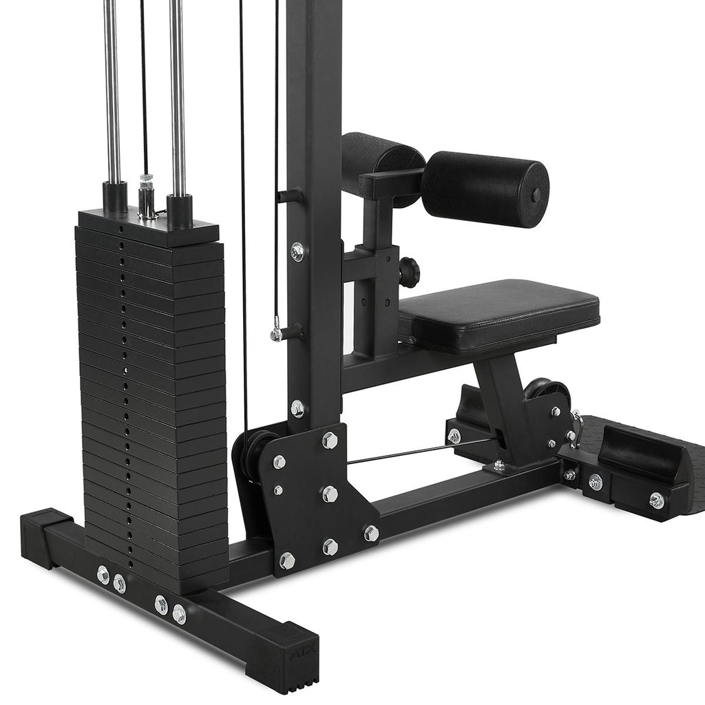 Detalj av Lat Pulldown-maskin LSW-750 med 117,5 kg vektstabel