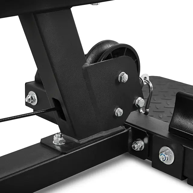 Lat Pulldown-maskin LSW-750 med 117,5 kg vektstabel logo detalj