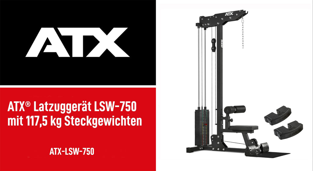 Montert Lat Pulldown-maskin LSW-750 med 117,5 kg vektstabel i treningsrom