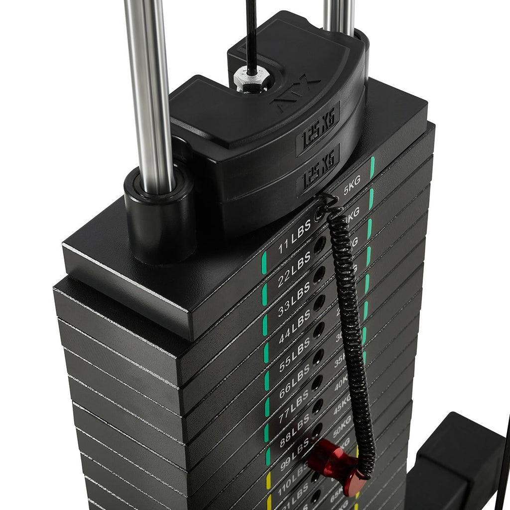 Lat Pulldown-maskin LSW-750 med 117,5 kg vektstabel fra siden