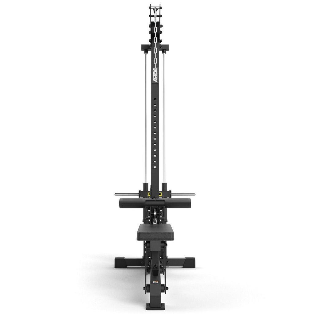 Lat pulldown og sittende roing for vektskiver 150 kg nærbilde av kabelsystem