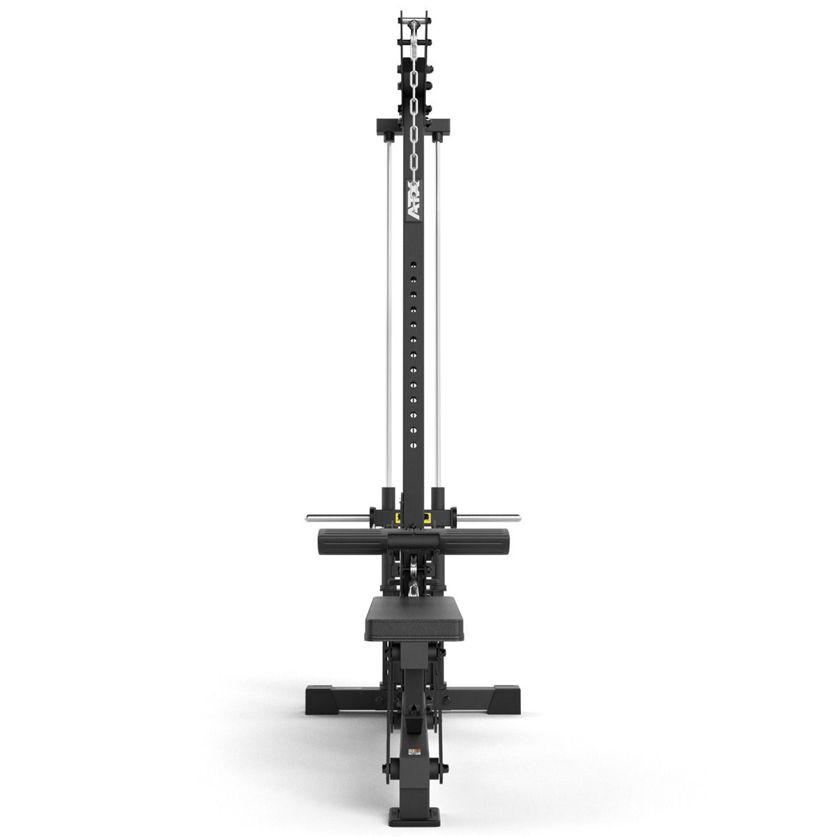 Lat pulldown og sittende roing for vektskiver 150 kg nærbilde av kabelsystem