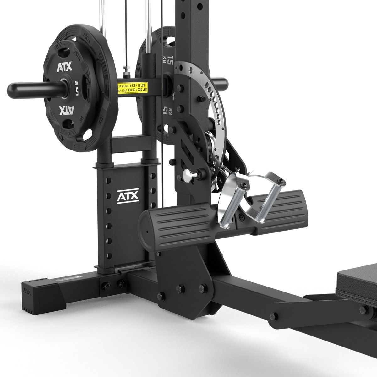 Lat pulldown og sittende roing for vektskiver 150 kg visning av vektstativ