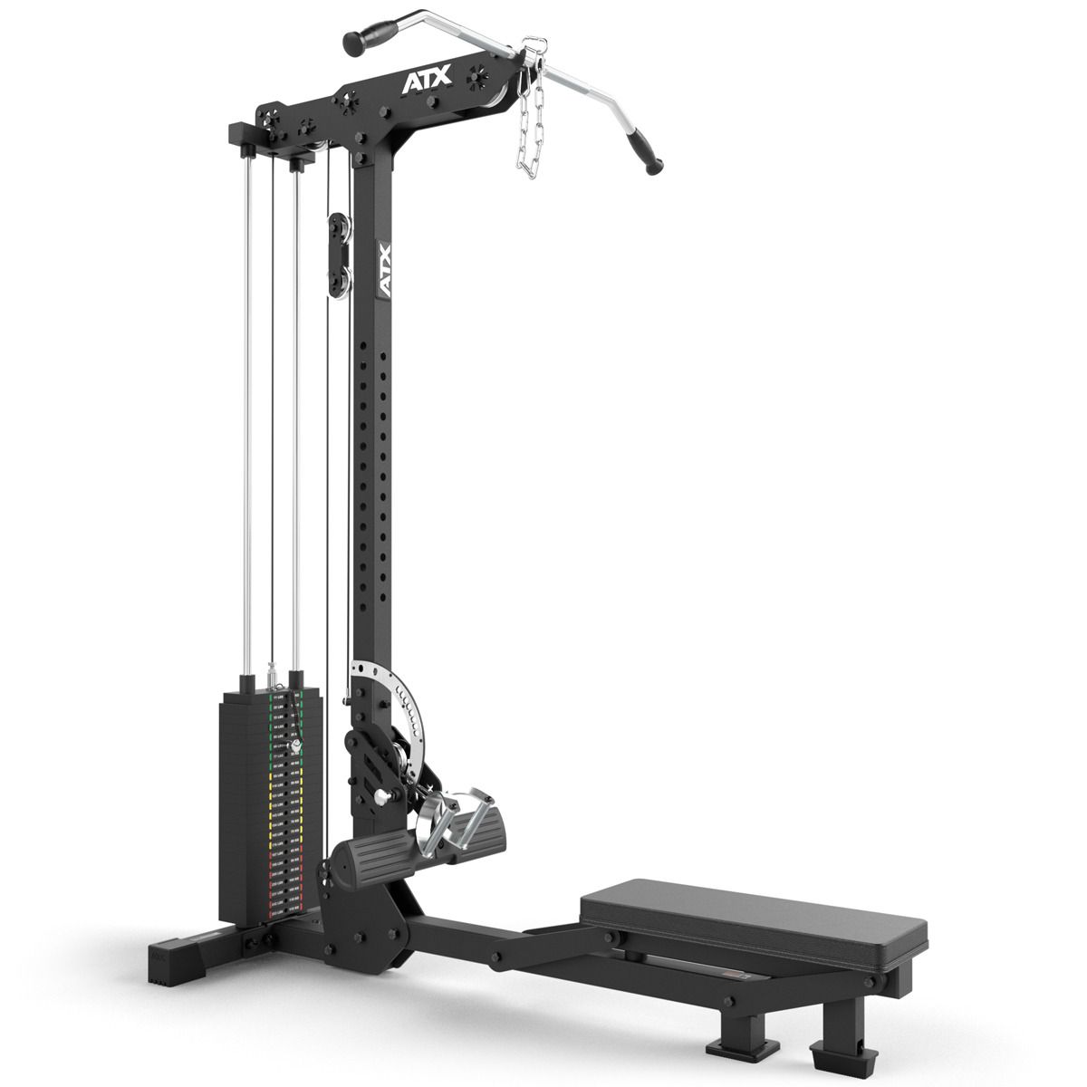 Lat pulldown og romaskin LMSW-700 med 115 kg vektstabel bakside