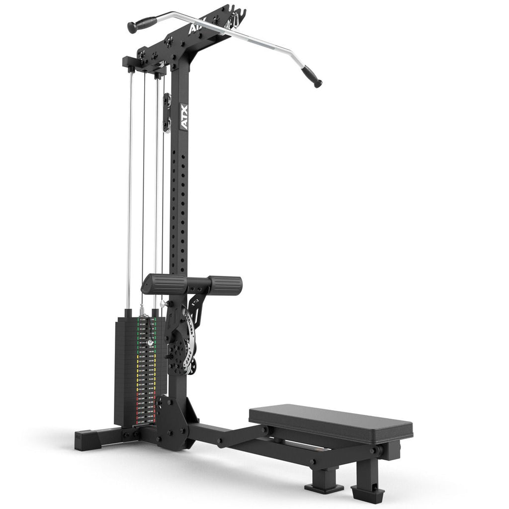 Lat pulldown og romaskin LMSW-700 med 115 kg vektstabel montert i treningsrom