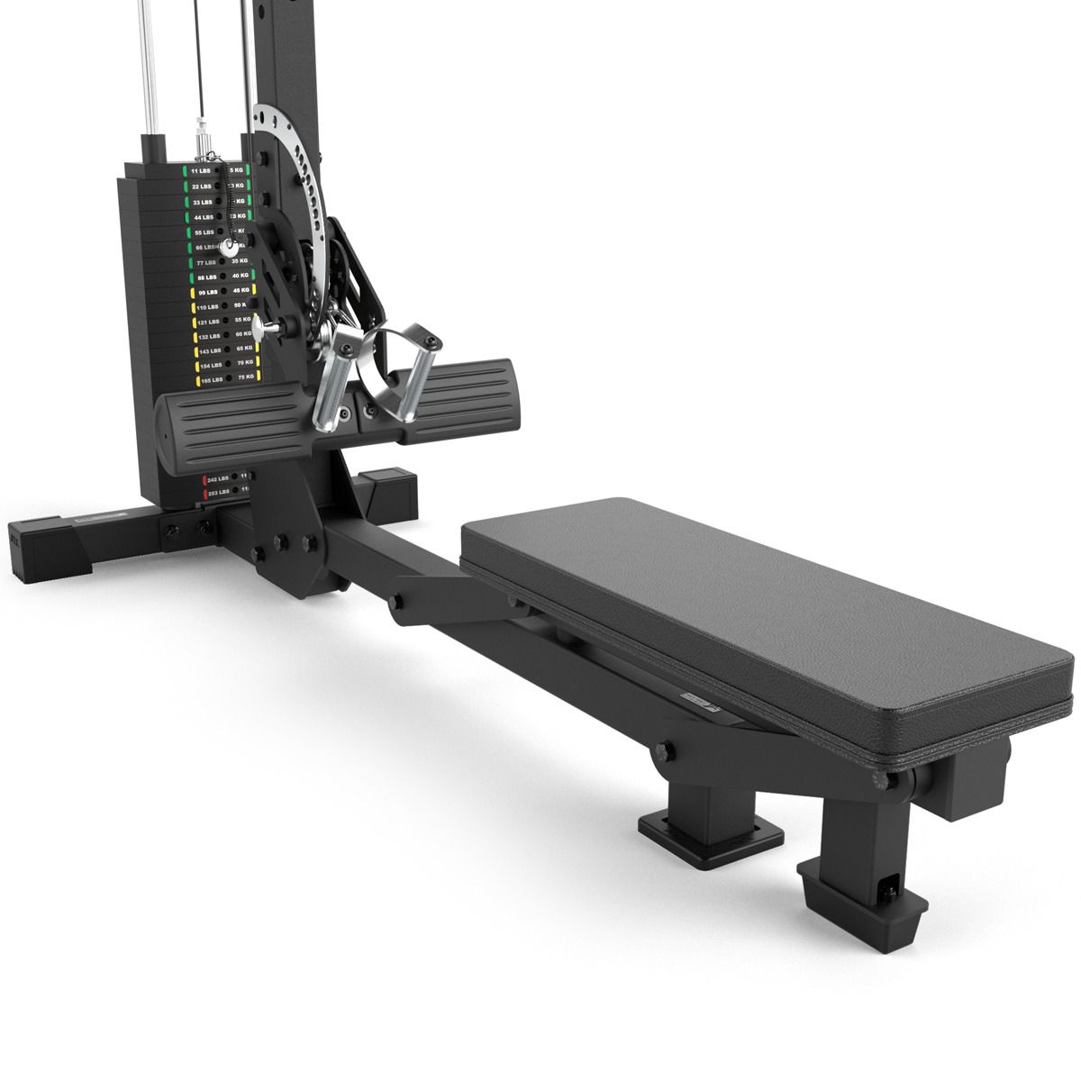 Lat pulldown og romaskin LMSW-700 med 115 kg vektstabel vektstabel og markeringer