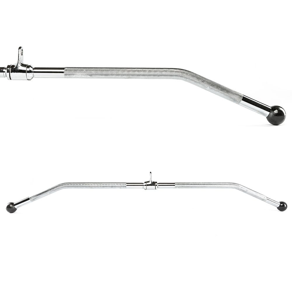 Lat Pulldown-stang 120 cm med bumperender forkrommet forfra