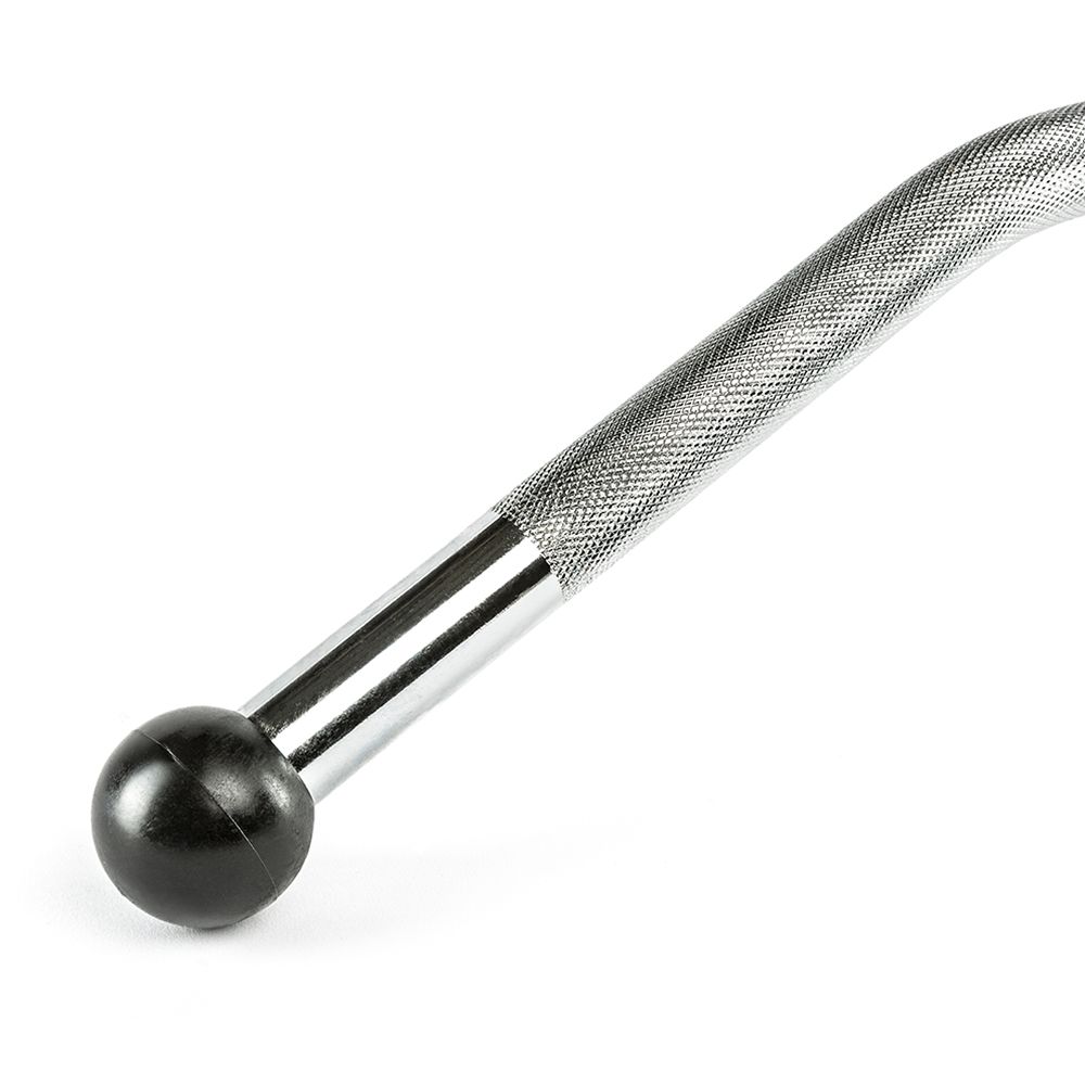Lat Pulldown-stang 120 cm med bumperender forkrommet nærbilde