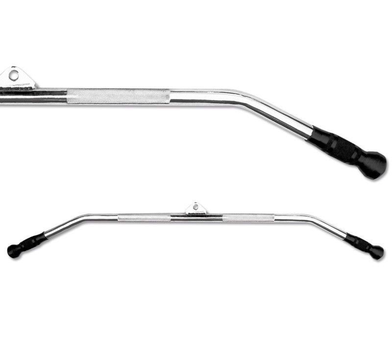 Lat pulldown-stang 120 cm med gummihåndtak, forkrommet forfra