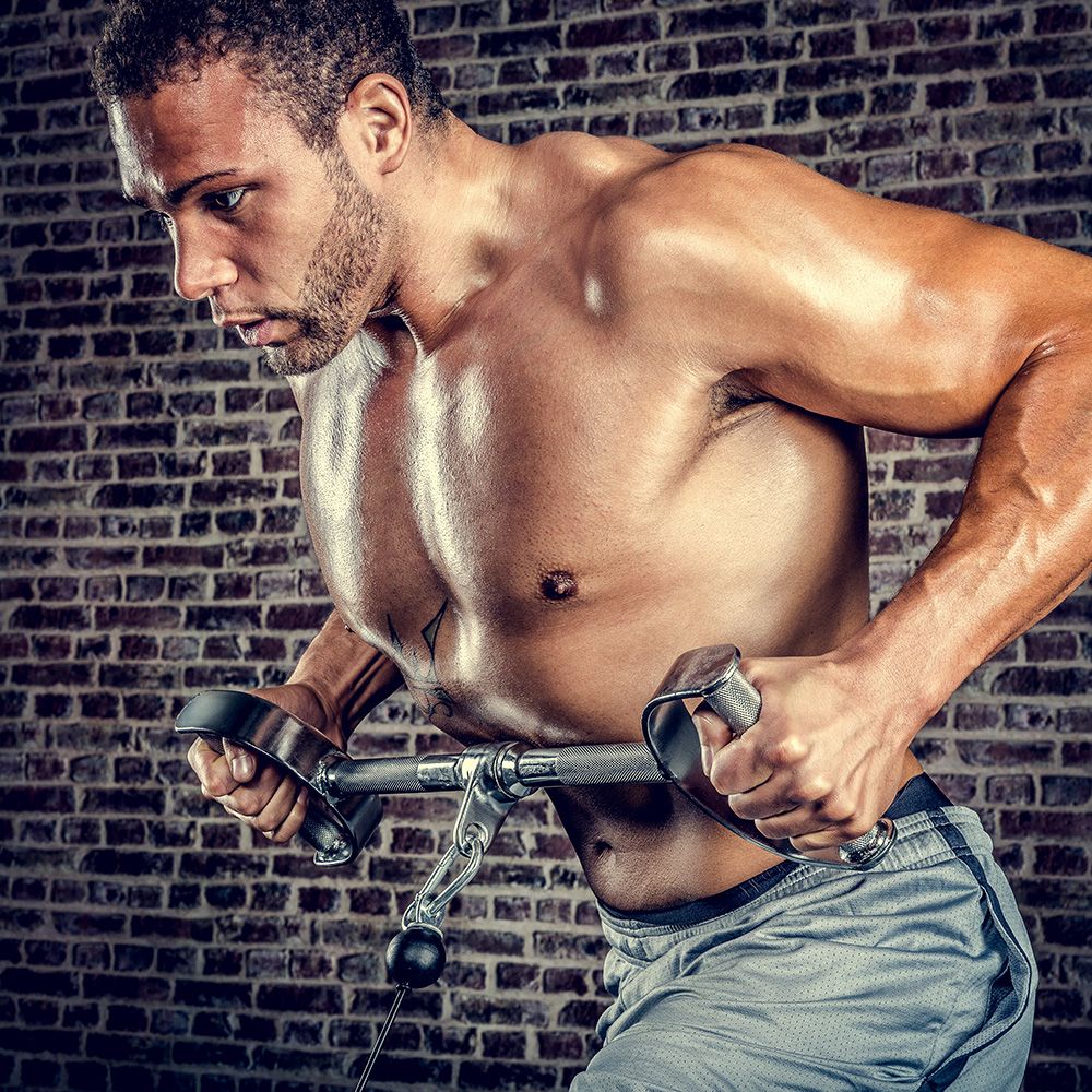 Nærbilde av svivel på Lat pulldown-stang parallell 60 cm med svivel i helstål