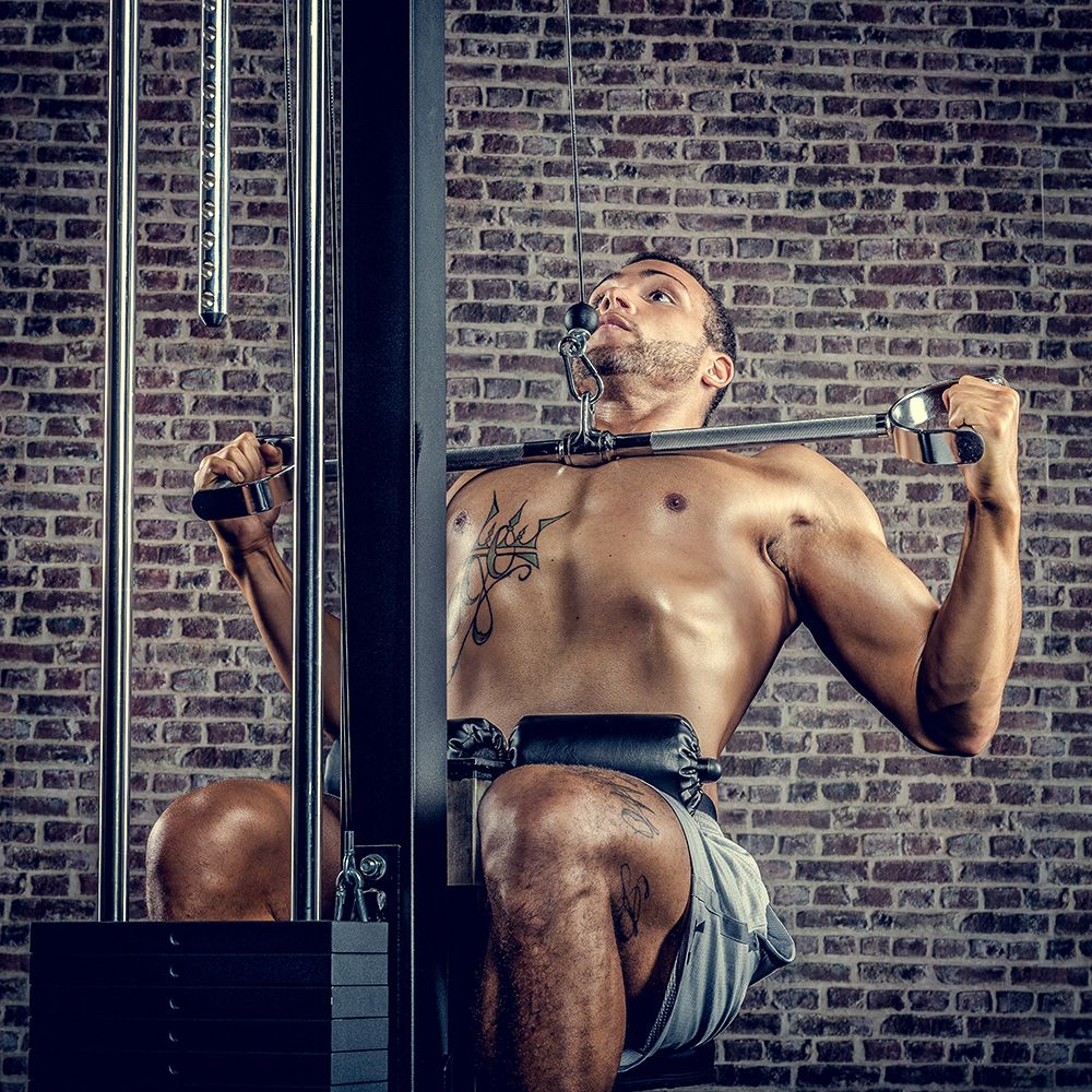 Detalj av Lat pulldown-stang parallell 90 cm forkrommet helstål