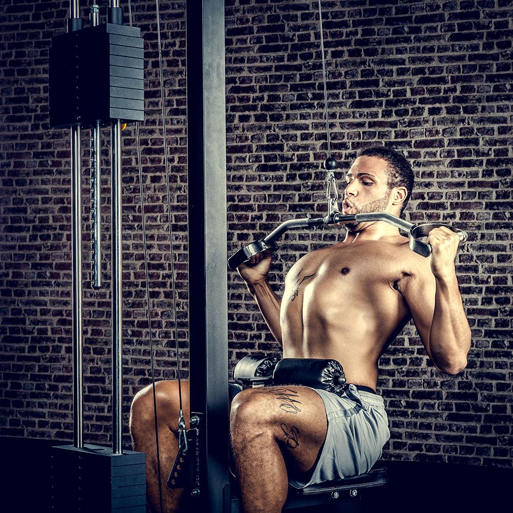 Detalj av svivel på lat pulldown-stang parallell bøyd 85 cm