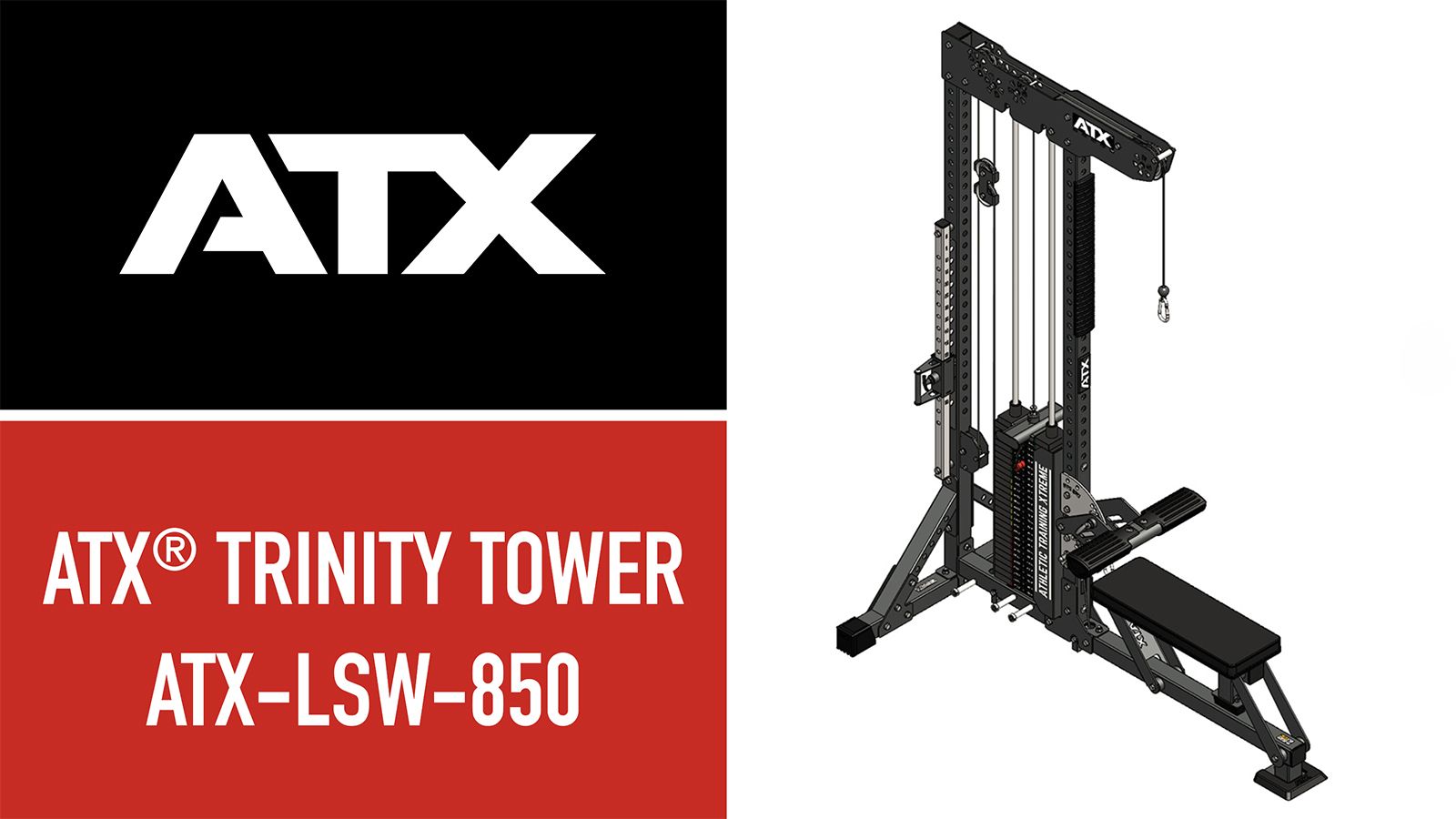 Lat Pulldown-stasjon 3-i-1 Trinity Tower detalj på ramme