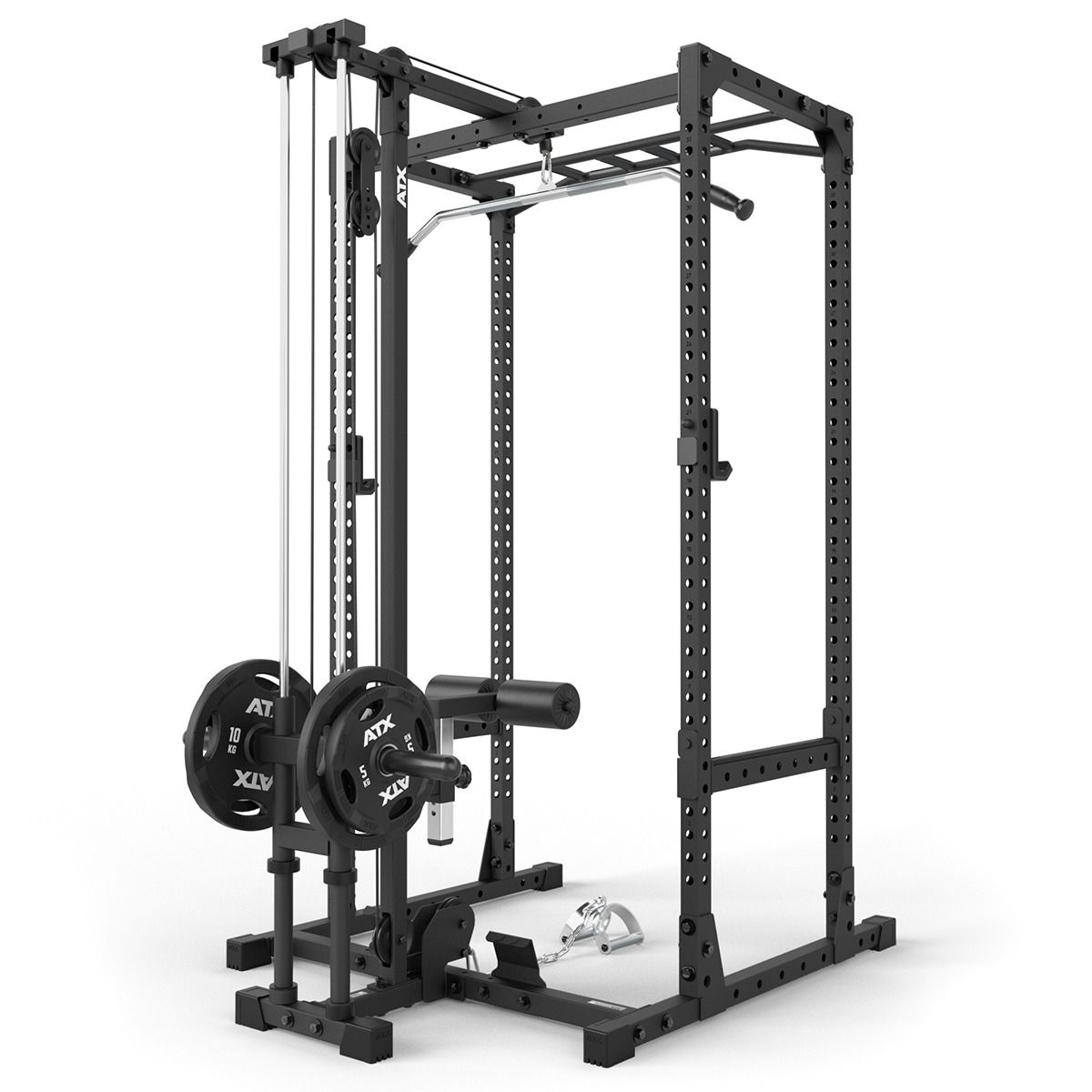 Lat Pulldown-tilbehør LTO-II Plate Load montert på power rack